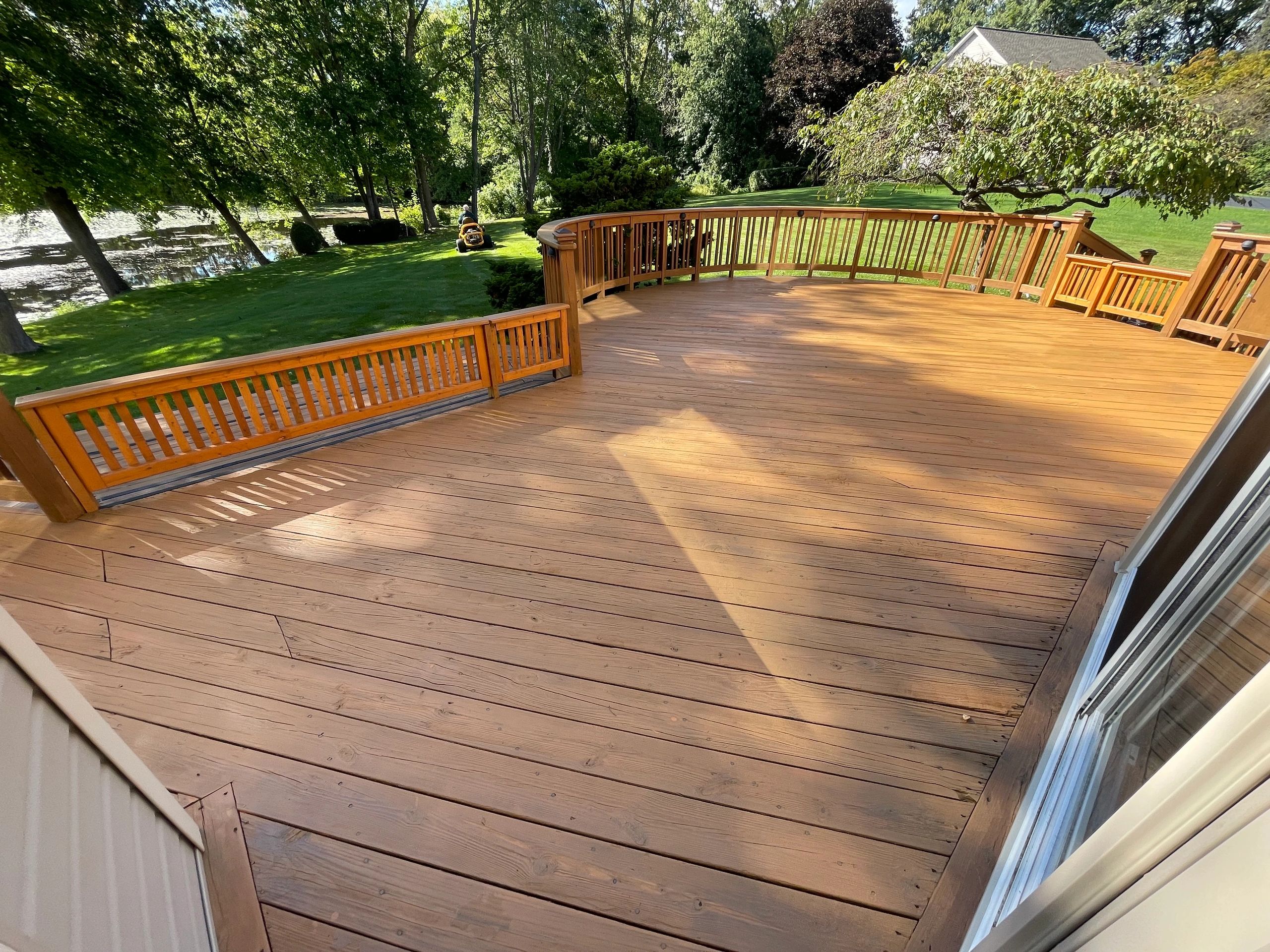 Deck staining project completed by TruServCo
