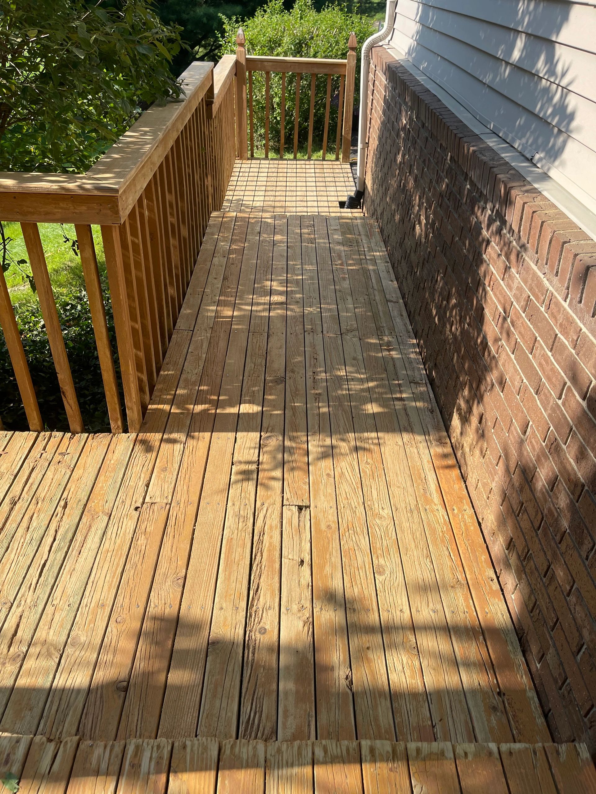 Deck preparation and staining result